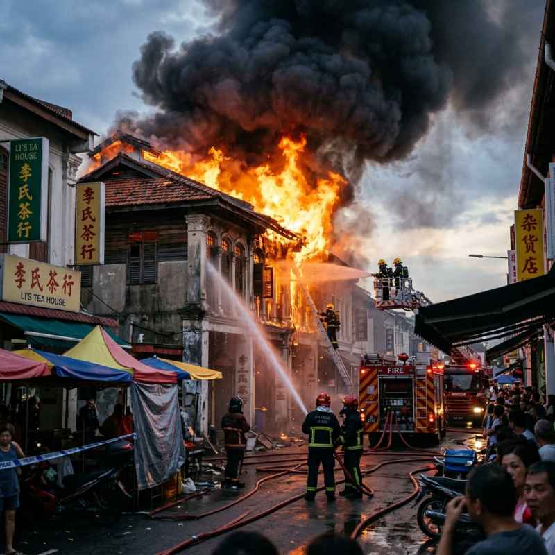 Kebakaran Hebat Melanda Ruko di Pasar Ciputat