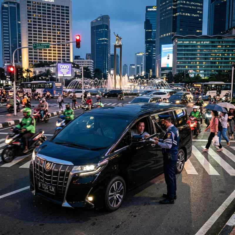 Viral! Alphard Terobos Lampu Merah Bundaran HI