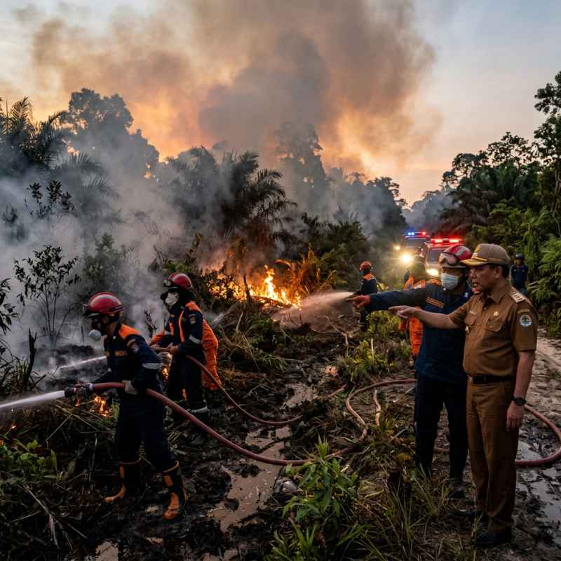 Gubernur Kalteng Tinjau Penanganan Karhutla di Kobar