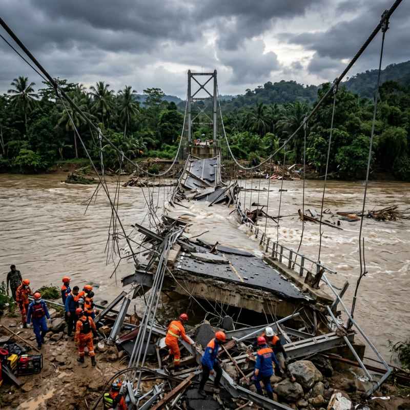 Pangandaran Bridge Collapses at Inauguration